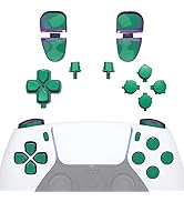 eXtremeRate Replacement D-pad R1 L1 R2 L2 Triggers Share Options Face Buttons, Chameleon Green Pu...