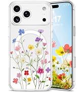 EYZUTAK Magnetic for iPhone 17 Pro Max Case Flower Case Compatible with MagSafe, Pretty Floral St...