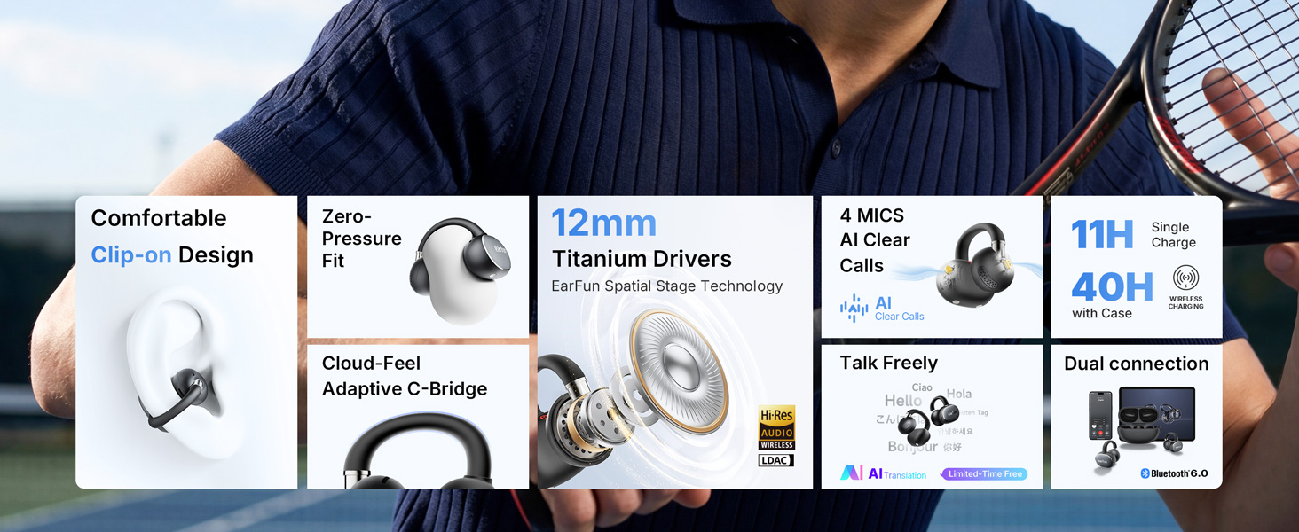 Clip on earbuds