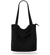 Iioscre Corduroy Tote Bag for Women,Tote Bag with Zipper,Large Capacity Casual Shoulder Handbags ...