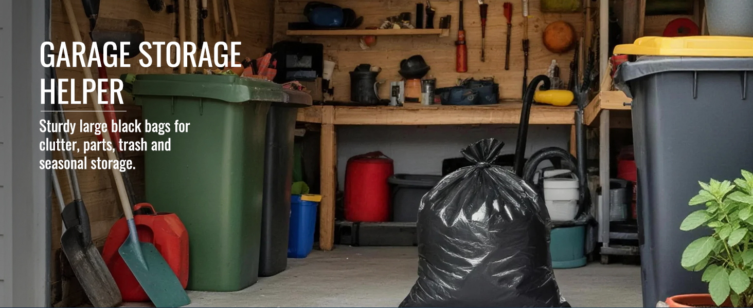 8 Gallon Trash Bags Heavy Duty - 30 Liters Black Garbage Bags Medium Leakproof and Unscented