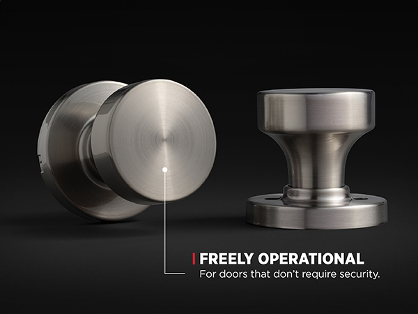 Freely operational: For doors that don’t require security.