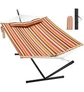 Homgava Two Person Hammock with Stand for Outside Heavy Duty, Outdoor Patio Hammock with Portable...