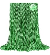 SHAOQINLIN 50 PCS St. Patricks Day Beads Necklace, 33" Green Mardi Gras Beads Christmas Necklaces...