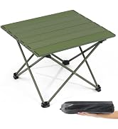 Outplea Mini Folding Camping Table Aluminum with Carry Bag, Small Compact Beach Table, Green