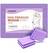 Mini Nail Buffer Block File 100/180 Grit Sponge Buffing Sanding Blocks Manicure Tools 50Pcs (Purple)