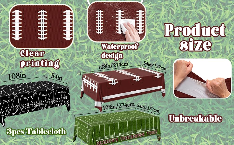 Football Tablecloth 3 Pack Football Party Decorations