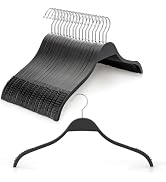 TOPIA HANGER Slim Wooden Hangers with Extra Soft Non-Slip Rubber Grips, 18-Pack High-Grade Fashio...