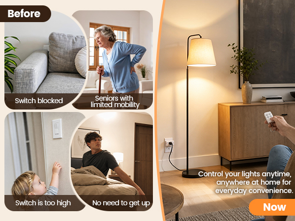 Control your lights with the remote. Turning them on or off, and adjusting brightness