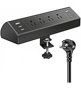 Desk Clamp Power Strip with 40W Total Fast Charging Station, 4 PD 20W USB C Ports, 4 AC Outlets, ...