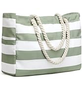 G4Free Canvas Beach Bag Waterproof Sandproof Large Beach Tote Bags for Women Pool Swim Travel Gro...