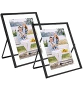 Golden State Art, Black 8x10 Frame for 6x8 Photo - Floating Frame for 6 x 8 or Smaller Photos - M...