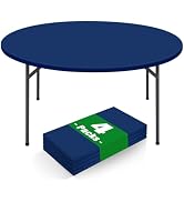 Moosfor Round Spandex Tablecloth 4 Pack, Elastic Fitted Waterproof Tablecloths for 45"-56" Tables...
