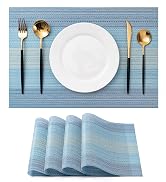CADONO Placemats Set of 4 Washable Indoor/Outdoor Vinyl Place Mats for Dining Table Durable Non-S...