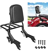 DSISIMO Upright Backrest Sissy Bar with Luggage Rack Back Rest Pad Docking Hardware Kit Compatibl...