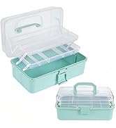 3-Layer Craft Organizers and Storage, Portable Art Supply Organizer with Handle, Dividing Craft B...