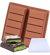 FUNBAKY Dubai Silicone Chocolate Bar Mold - 1-Inch Deep Cavities, Large Thick Candy Bar Mold, Ide...