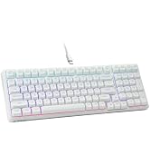 HUO JI Creamy Mechanical Keyboard Wired, Hot Swappable, Pre-lubed Linear Switches, Gasket Structu...