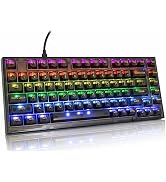 ZDawnn 80% Transparent Mechanical Gaming Keyboard with Hot Swappable Gasket. RGB Backlit Compact ...