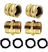 Garden Hose Adapter, Male to Male Hose Adapter, Female to Female Hose Adapter, 3/4 Inch Aluminum ...