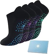 Pilates Socks for Women, Cushioned Ankle Grip Non Slip Socks for Yoga, Hospital, Barre, Sports Ho...