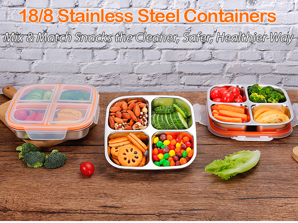 stainless steel snack containers