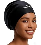 X-Large Silicone Swim Cap for Long Hair, Waterproof Anti-Leak Seal for Braids, Dreadlocks, Weaves...