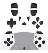 eXtremeRate Replacement Full Set Buttons Compatible with ps5 Edge Controller, Black D-pad Share O...