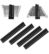 DEHOYI 80 pcs Modular Wrench Organizers for Tool Drawers - Wrench Rack with Metric & SAE Labels, ...