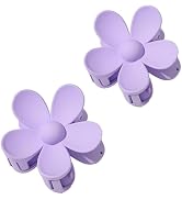 2Pcs Purple Hair Claw Clips Flower Shaped Plastic Jaw Anti-scratch Smell-less Useful Hold Tightly...