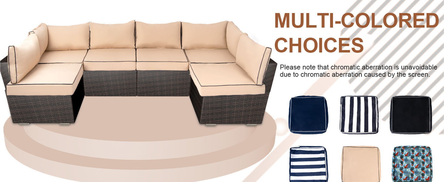 Wicker Rattan Sectional Couch Chair Furniture Cover Replacement