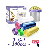 color small 3 gallon trash bags, garbage bags, bathroom trash can bin liners, waste basket liner