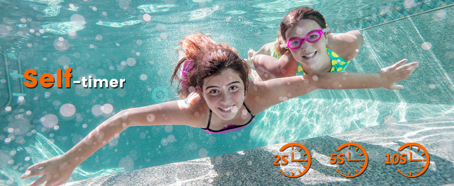 Self-timer underwater camera dual screen 4K 48MP waterproof camera