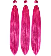 Tinsel Braiding Hair Pre stretched Meganta Pink Braiding Hair for Glitter Braids