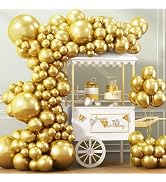 APLANET 150pcs Gold Balloons Different Sizes 18 12 10 5 Inch, Happy New Year Latex Balloons for G...