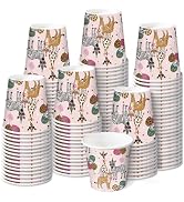 RUSPEPA Safari Animal 3oz Paper Cups, 100 Pack Small Disposable Party Cups, Cute Giraffe Zebra & ...