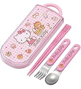 Hello Kitty Utensil Set - Includes Reusable Fork, Spoon, Chopsticks and Carrying Case - Authentic...
