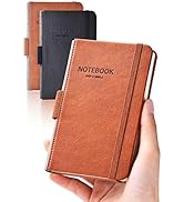 AISBUGUR Pocket Notebook Small Notebook 2-Pack, 3.5" x 5.5" Pocket Notebooks Hardcover with Thick...