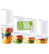 NEEBAKE 60 Set Deli Containers with Lids - 8oz 12oz 16oz 32oz Combo Plastic Food Storage Containe...