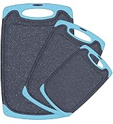 Plastic Cutting Board, 3 Pieces Dishwasher Safe Cutting Boards with Juice Grooves, Easy Grip Hand...