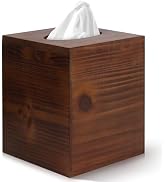 Tissue Box Cover Square, Wood Tissue Box Cover with Slide Bottom, Rustic Farmhouse Wooden Tissue ...