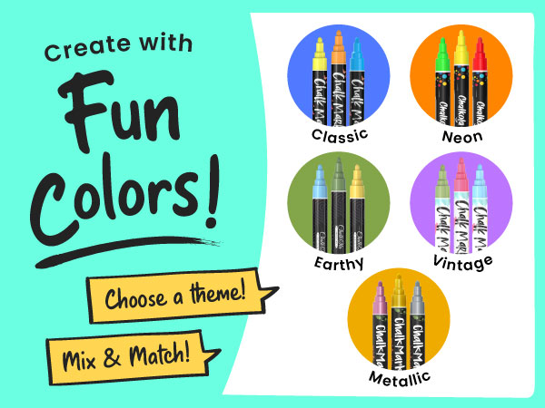 Chalkola chalk markers comes in different color categories
