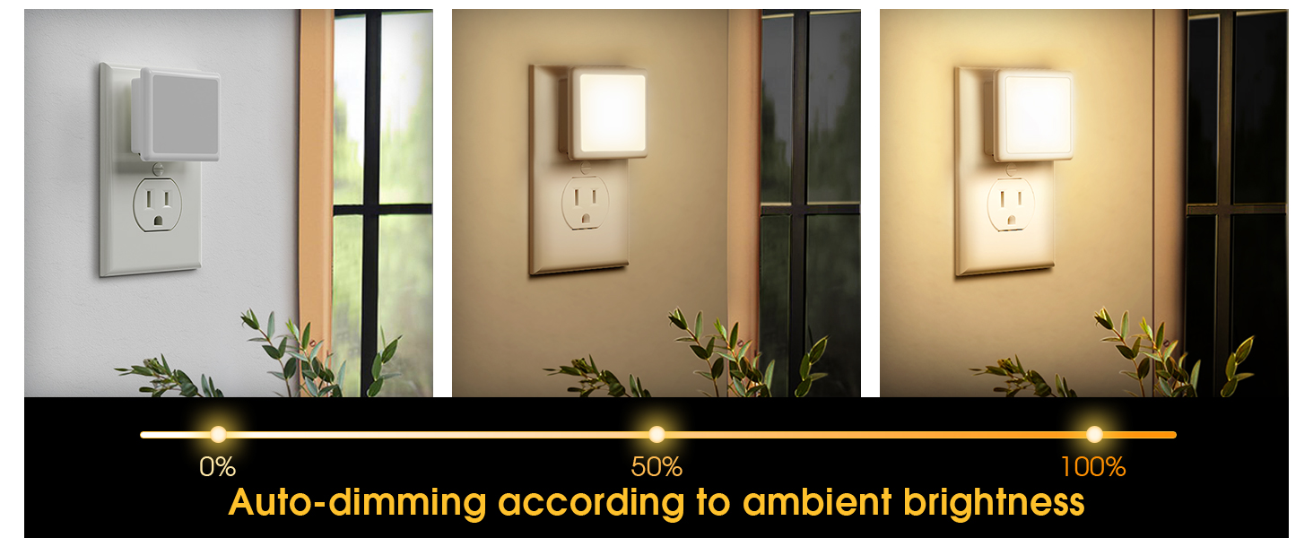 night light auto-dimming according to ambient brightness