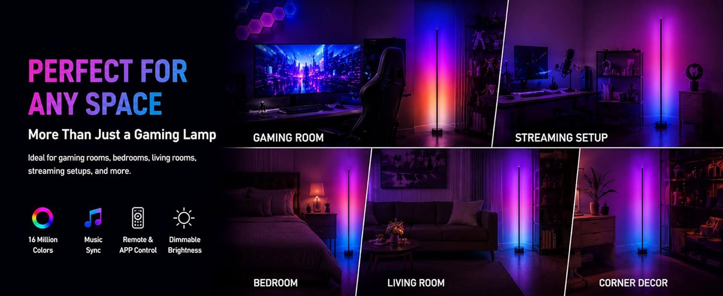 RGB Gaming Room Corner Lamp
