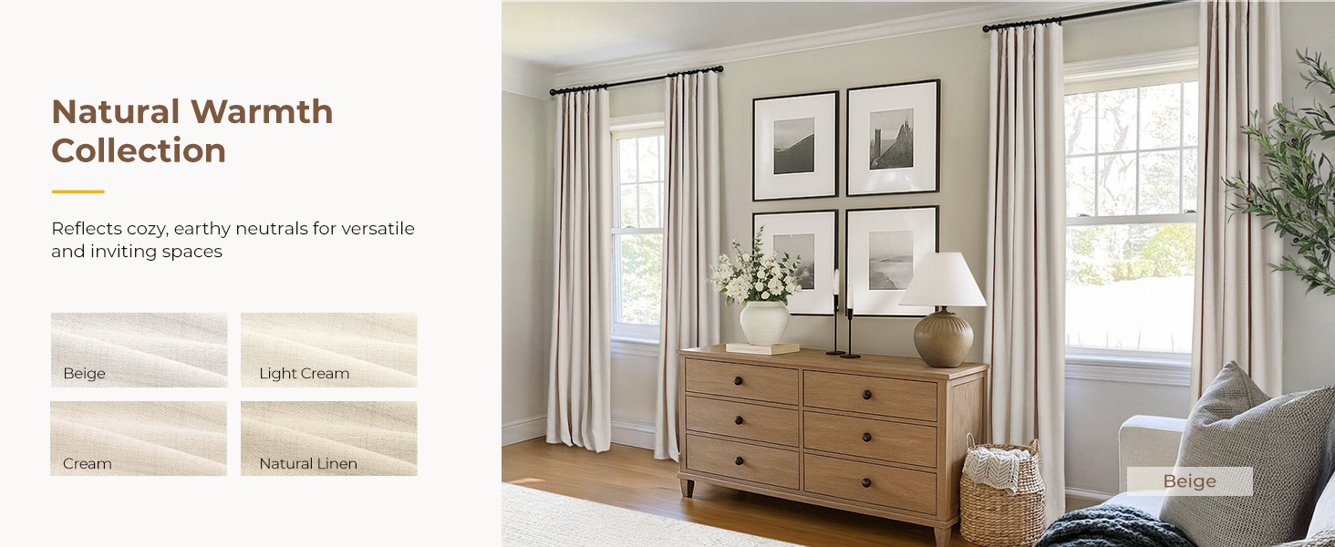 beige blackout curtains for living room