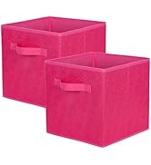 ShellKingdom Storage Bins, Foldable Fabric Storage Cubes with 3D Embossed Rose Pattern, Cloth Org...