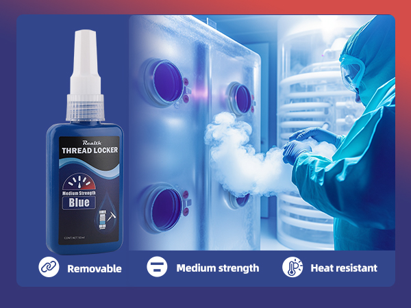 Threadlocker Purple Blue and Red, Low, Medium and High Strength Thread Locker