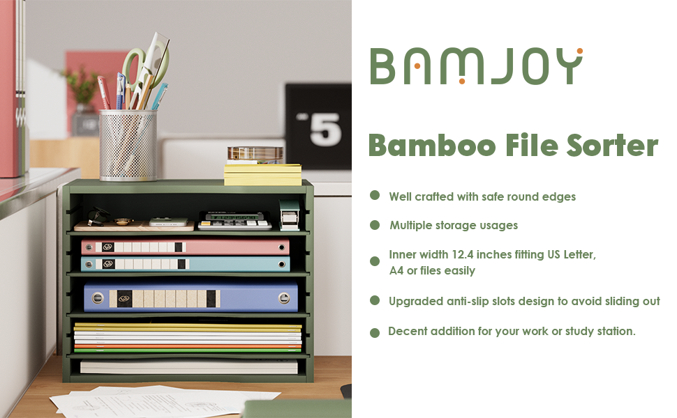 bamjoy bamboo file sorter Green
