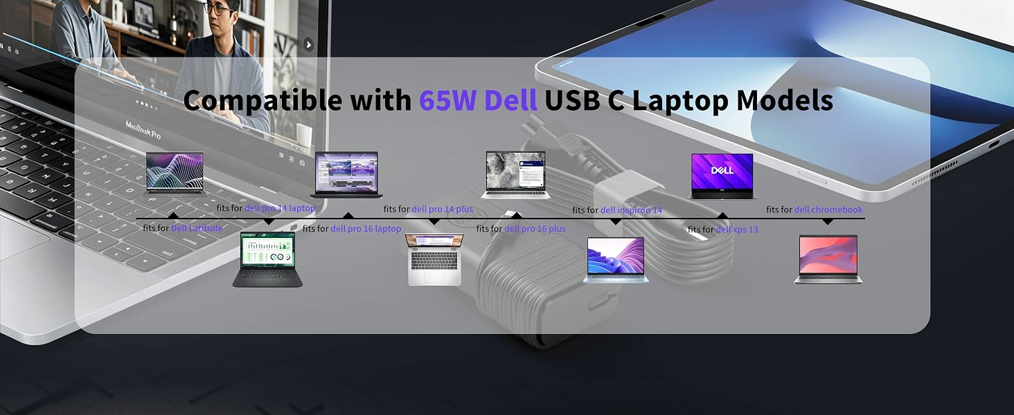 fits for dell pro 14 plus charger
