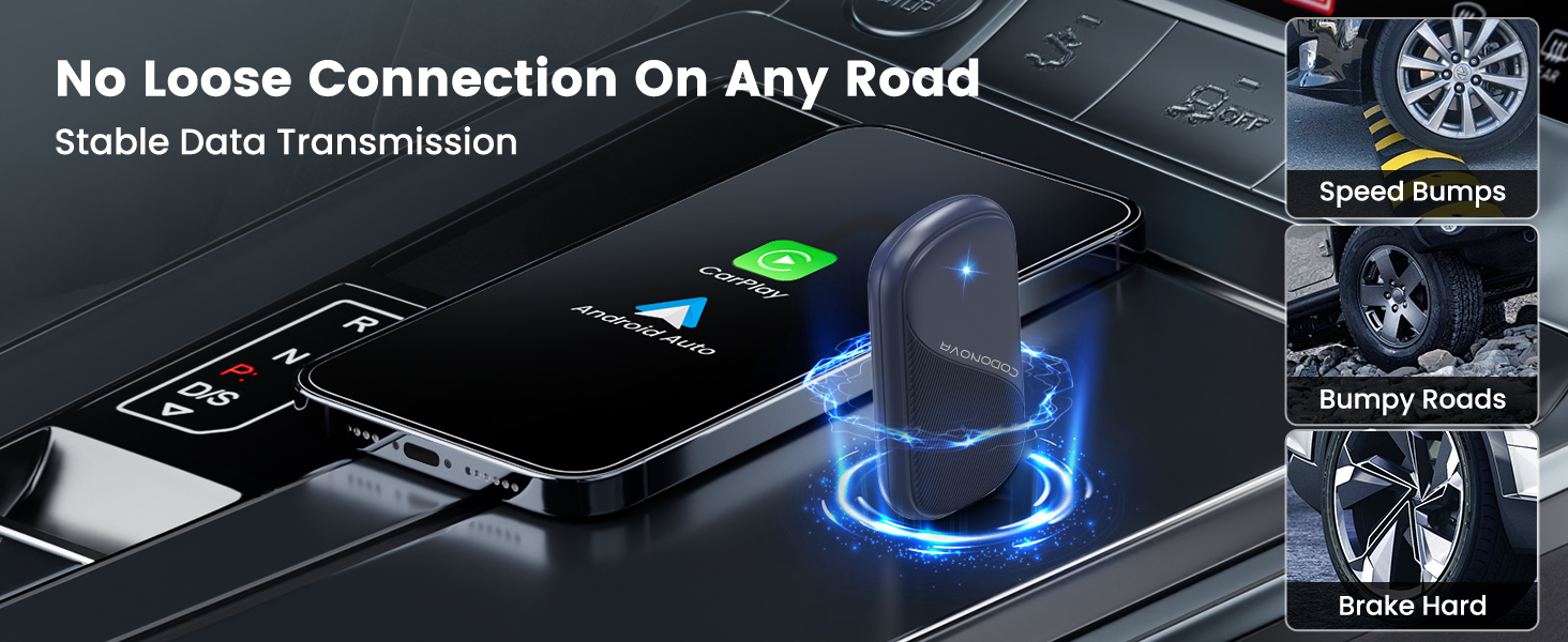 Reliable in-car gadget maintains steady link over speed bumps and rough road surfaces